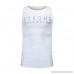Cuekondy Men's Performance Letter STRONG Sleeveless Workout Muscle Bodybuilding Tank Tops Sport Vest Tee Shirt White B07PW81JR5